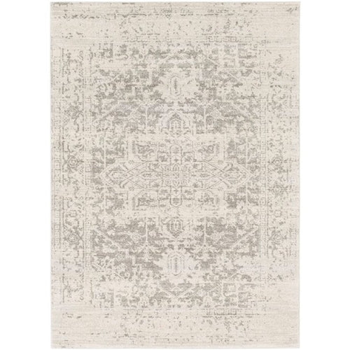 Area Rug -Distressed Oriental Style Light Grey / Beige in 3' x 5'