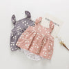 Infant Baby Girl Dress and Hat in Cherry Pattern | Available in Pink or Gray