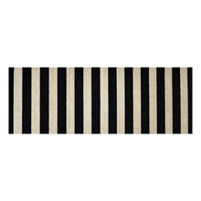  2' X 6' Black and Tan Wide Stripe Washable Runner Rug