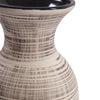 31" Ceramic Beige Striped Bud Floor Vase