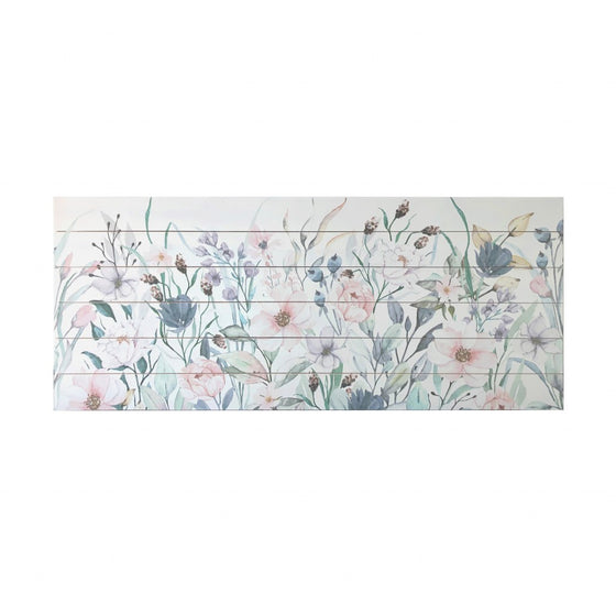 Pretty In Pink Flower Garden Wood Plank Wall Art