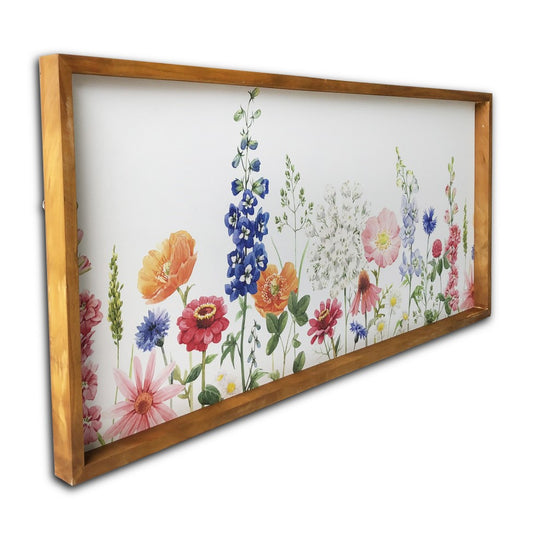 Vivid Spring Garden Wooden Framed Canvas Wall Art