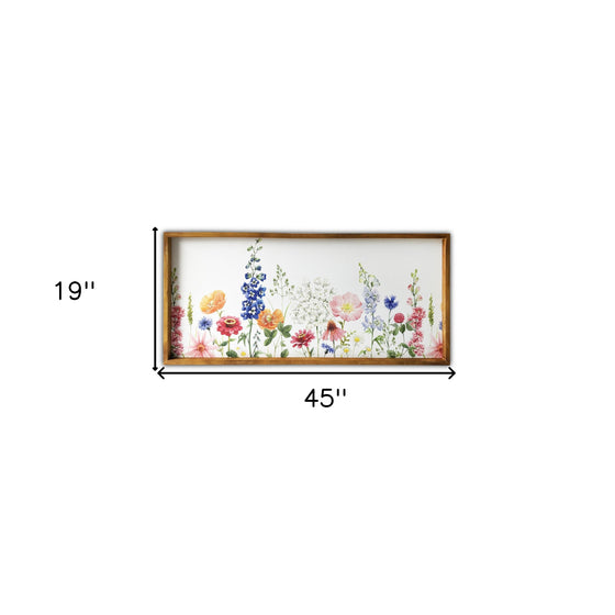 Vivid Spring Garden Wooden Framed Canvas Wall Art