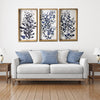 Set Of Three Blue Branches Framed Canvas Wall Art