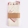 Cream and Red Striped Tablecloth Set | Available in 3 Colors