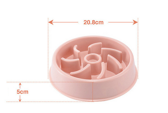 Pastel Colored Plastic Choke Prevention Pet Food Bowl