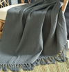 Fringed Knitted Throw Blanket