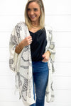 White Cheetah Print Kimono