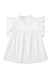 Black Basic Textured V Neck Tiered Ruffle Sleeve Blouse | Available in White