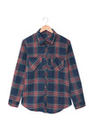 Multicolor Plaid Casual Pockets Asymmetric Long Sleeve Shacket