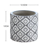 Flowerpot with White and Black Ornate Design