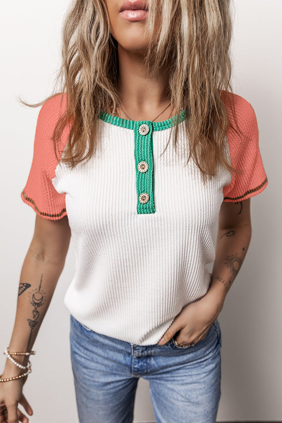 White Patchwork T-Shirt