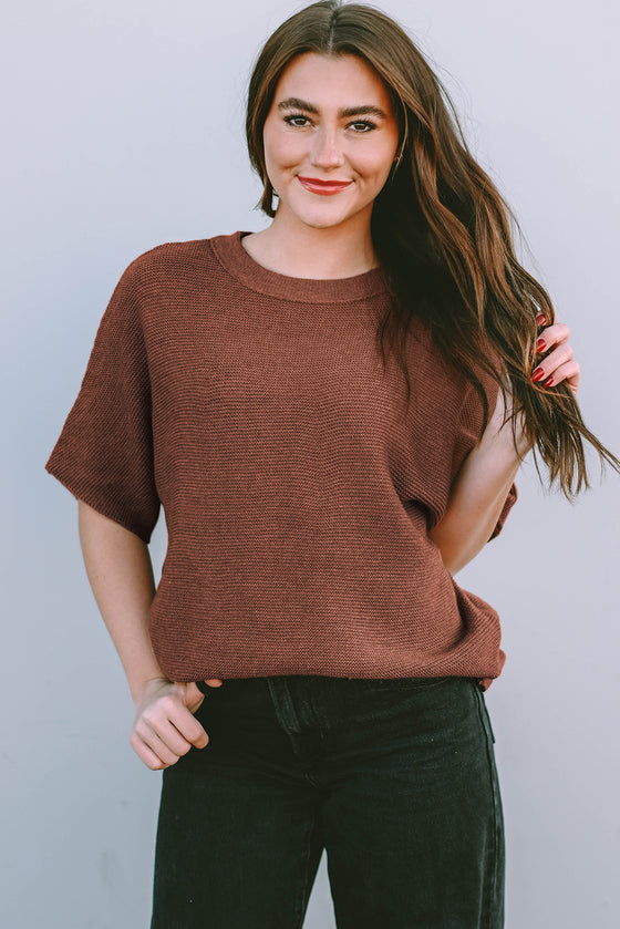 Coffee Batwing Sleeve Sweater | Available in Beige