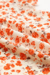 Orange Floral Tiered Sleeve Blouse