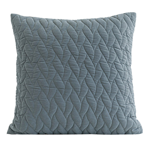 Modern Textured Throw Pillow in White or Blue