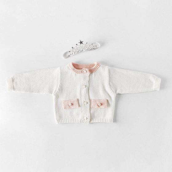 Pink and White Infant Knit Sweater and Onesie | Available in 4 Sizes