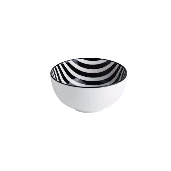 Pasta Dishes in Black and White Decorative Designs