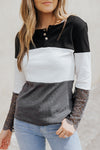 Color Block Ribbed Lace Crochet Sleeves Shirt for Women | Available in 2 Colors