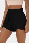 Black Frill High Waist Petal Wrap Swim Shorts | Available in 3 Colors (Pre-Order)