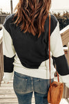 Black & White Colorblock Casual Chevron Pullover Sweater | Available in 2 Colors