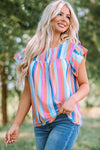 Striped Keyhole Sleeve Blouse | Available in 2 Patterns