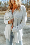 Grey Textured Button Up Shirt Shacket with Pockets | Available in 4 Colors