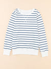Striped Print Casual Long Sleeve Pullover Top | Available in 2 Colors