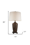 Fantastic Rustic Ribbed Bronze Table Lamp