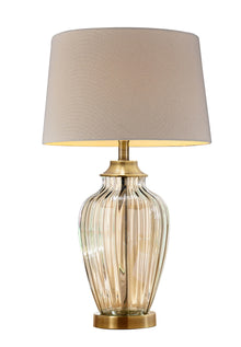  29" Bronze Bedside Table Lamp with Tan Shade