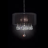 Contempo Silver Ceiling Lamp with Black Shade and Crystal Accents