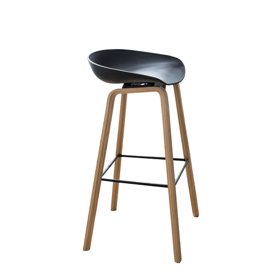 Nordic Solid Wood High Stool Fashion Plastic Bar Chair