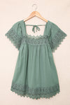 Green Lace Trim Top | Available in 2 Colors