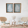 NEW Set of Two Gray and White Fern Leaves Framed Canvas Wall Art