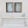 NEW Set of Two Gray and White Fern Leaves Framed Canvas Wall Art