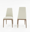 Set Of Two Ivory Walnut Dining Chairs