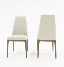  Set Of Two Ivory Walnut Dining Chairs