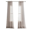 Set Of Two 96" Tan Ribbon Embellished Window Curtain Panels