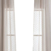 Set Of Two 96" Tan Ribbon Embellished Window Curtain Panels