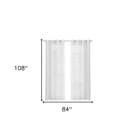 Set Of Two 105" White Solid Modern Window Panels