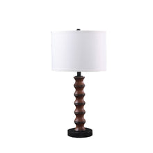  28" Dark Cherry Table Lamp with White Shade