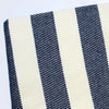 Cream And Navy-Blue Slanted Stripe Fringed Throw Blanket