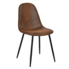 Set Of Four Brown and Black Upholstered Faux Leather Dining Chairs