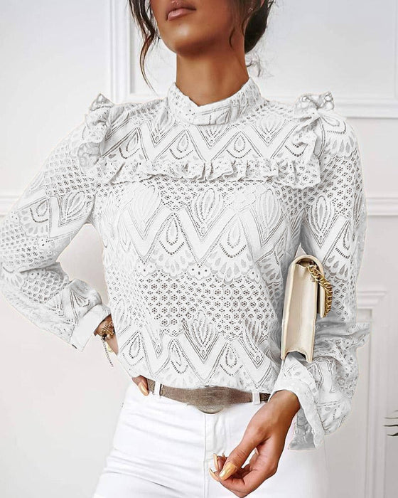 Long-Sleeved Lace Top