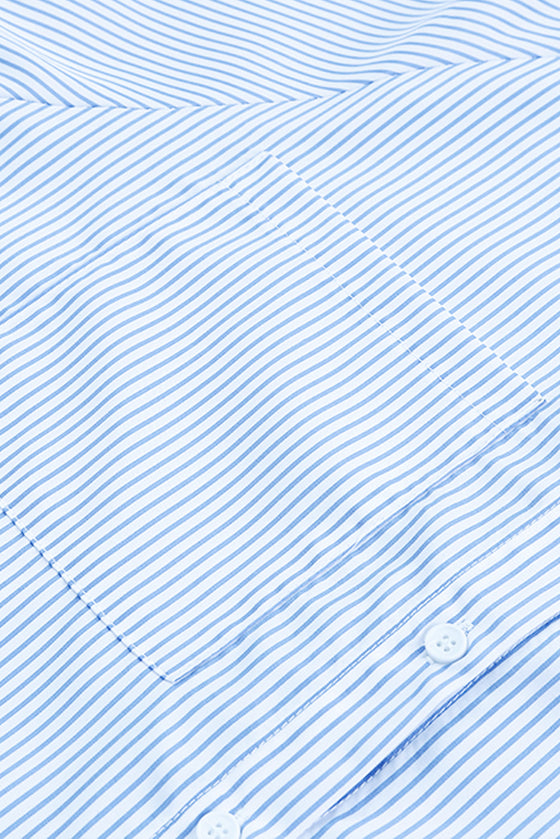 Light Blue Striped Button-up Shirt | Available in 3 Colors