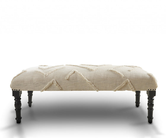 47" Cream Upholstered Bench