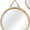 Set of 3 Wood Framed Mirrors with Natural Finish 17.75 X 17.75 X 1.5