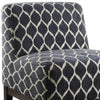 28" Dark Blue Chenille And Black Trellis Slipper Chair