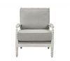 35" Gray Linen and Light Oak Solid Color Club Chair