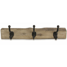  Rustic Wall Rack with 3 Hooks