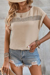 Khaki Crochet Detail Shirt for Women